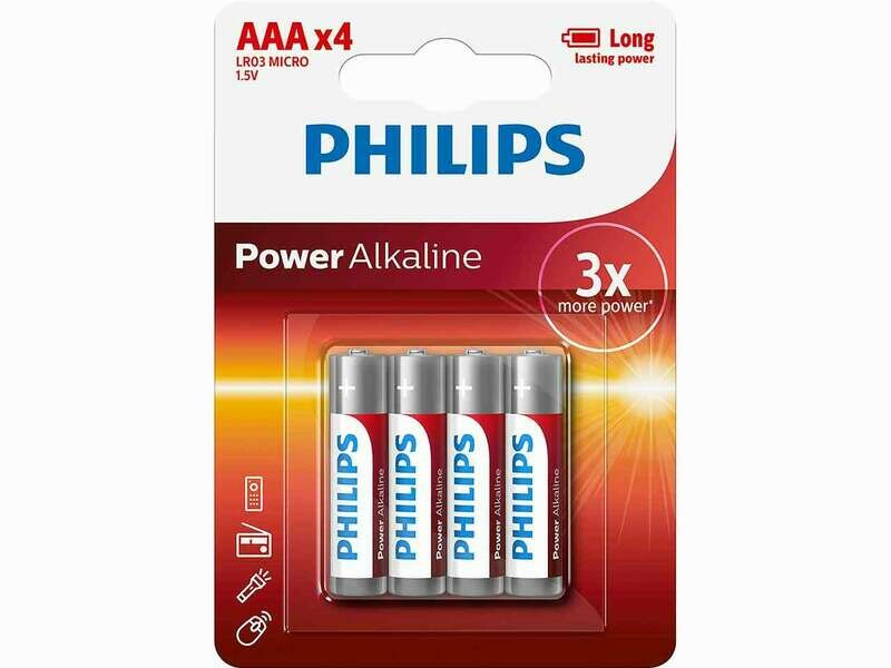 PILA PHILIPS AAA (PAQUETE DE 4 PILAS)