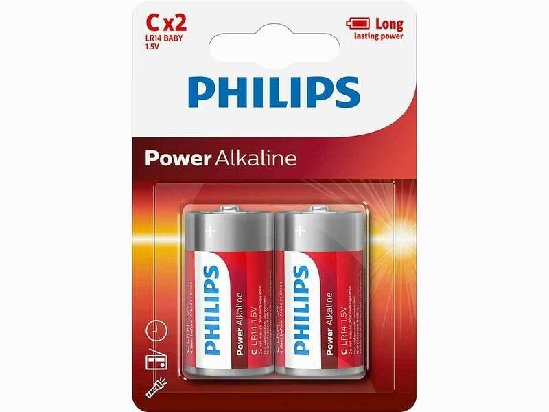 PILA PHILIPS C (LR14) PAQUETE DE 2 PILAS