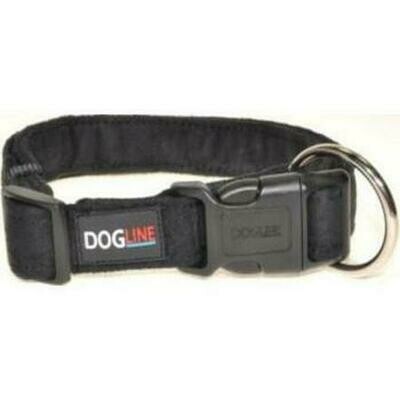 Dogline Comfort Microfiber Flat Collar - Black