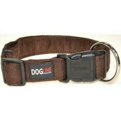 Dogline Comfort Microfiber Flat Collar - Brown