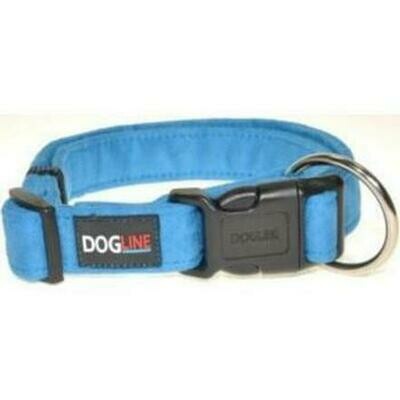 Dogline Comfort Microfiber Flat Collar - Blue