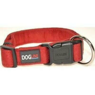 Dogline Comfort Microfiber Flat Collar - Red