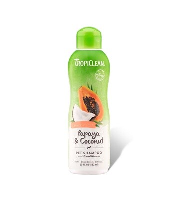 TropiClean Luxury 2 In 1 Papaya & Coconut Shampoo And Conditioner, 20oz