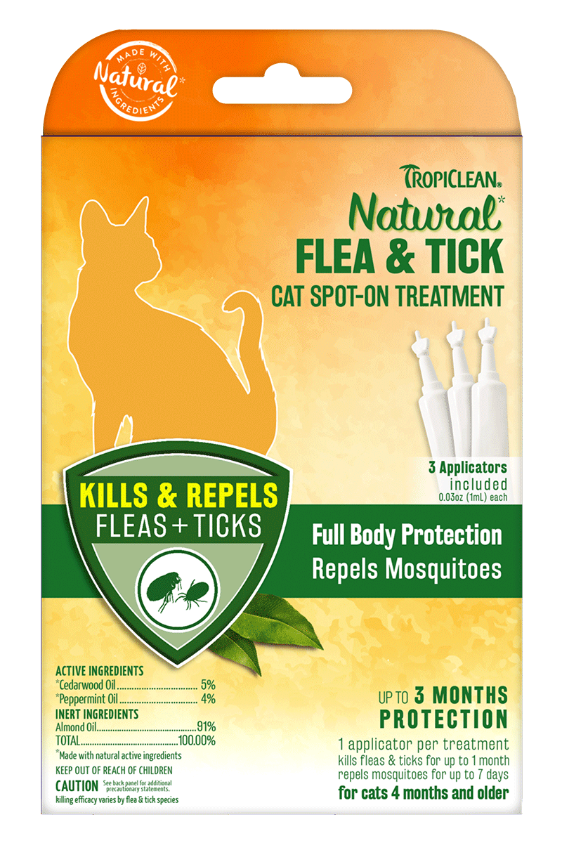 TropiClean Natural Flea And Tick Cat Spot-On Treatment