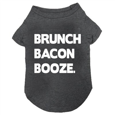 Fabdog Brunch Bacon Booze Dog Tshirt