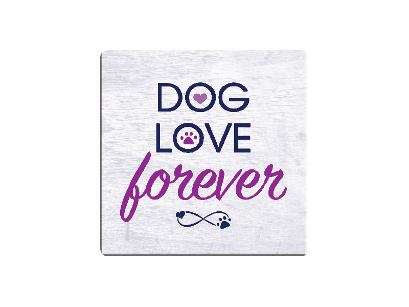 Absorbent Stone Coaster - Dog Love Forever