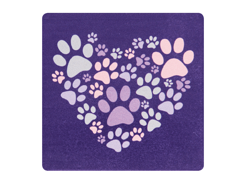 Absorbent Stone Coaster - Heart With Paws
