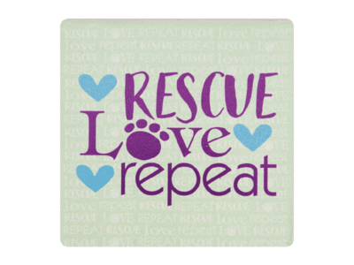 Absorbent Stone Coaster - Rescue Love Repeat