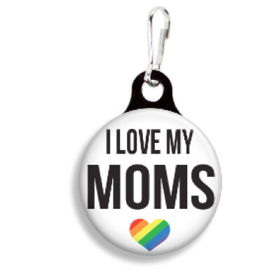 I Love My Moms Pride Collar Charm