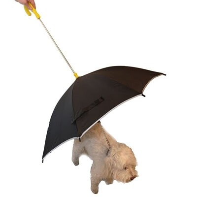 Pet Life Pour-Protection Pet Umbrella With Reflective Lining And Leash Holder