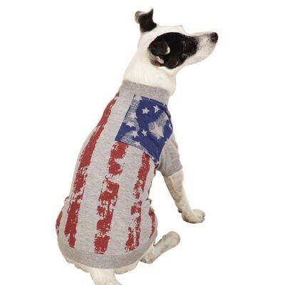 Zack And Zoey's America's Pup Flag Print Dog Tee