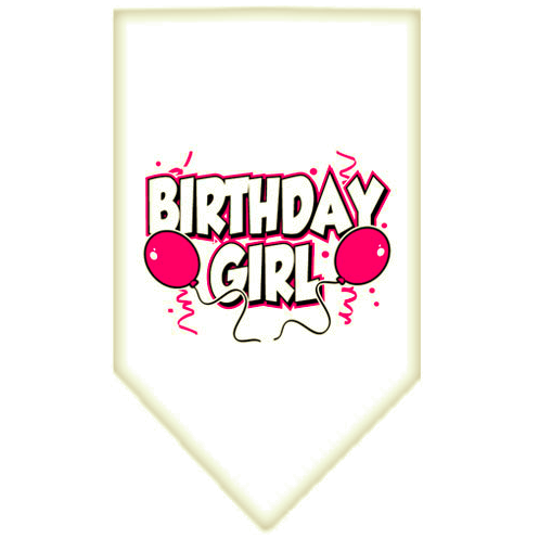 Birthday Girl Bandana White Small