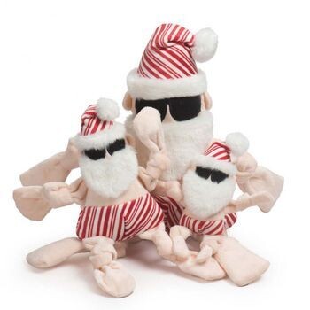 HuggleHounds Holiday Peppermint Knottie Beach Bum Santa Dog Toy