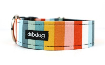 Dubdog Multi-Color Striped Dog Collar