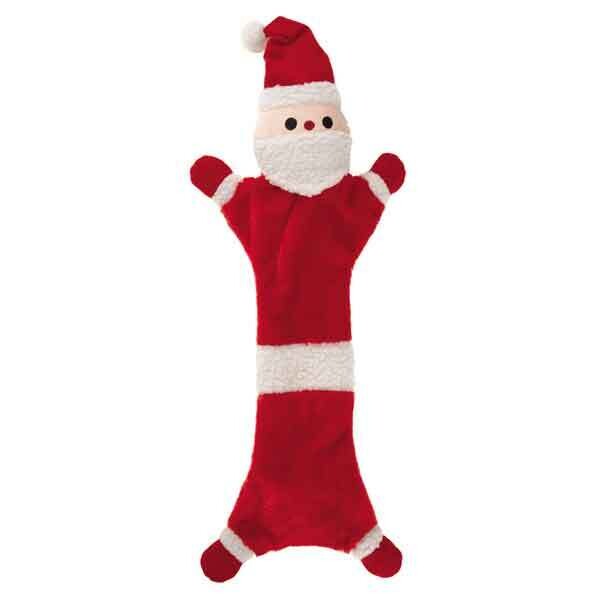 Zanies Festive Unstuffy Santa Dog Toy