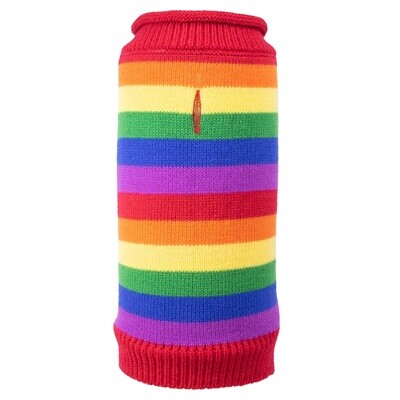 Worthy Dog Rainbow Stripe Roll Neck Sweater