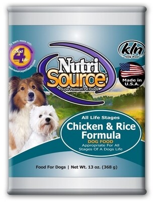 NutriSource Canned Dog Food All Life Stages Chicken And Rice Formula