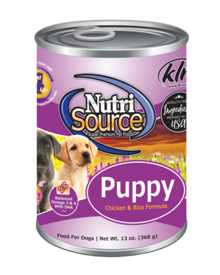 NutriSource Canned Dog Food Puppy Chicken And Rice Formula 13oz