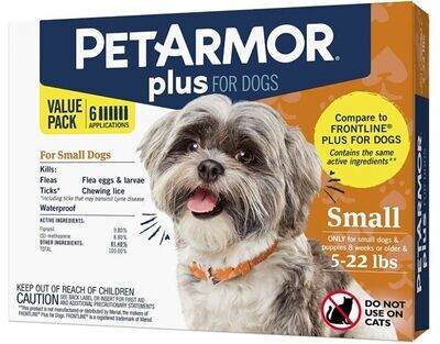 PetArmor Plus Flea and Tick Topical Treatment for Small Dogs 4-22 lbs