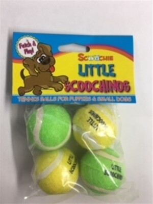 Little Scoochinos 4 Pack Puppy Tennis Balls 1.5
