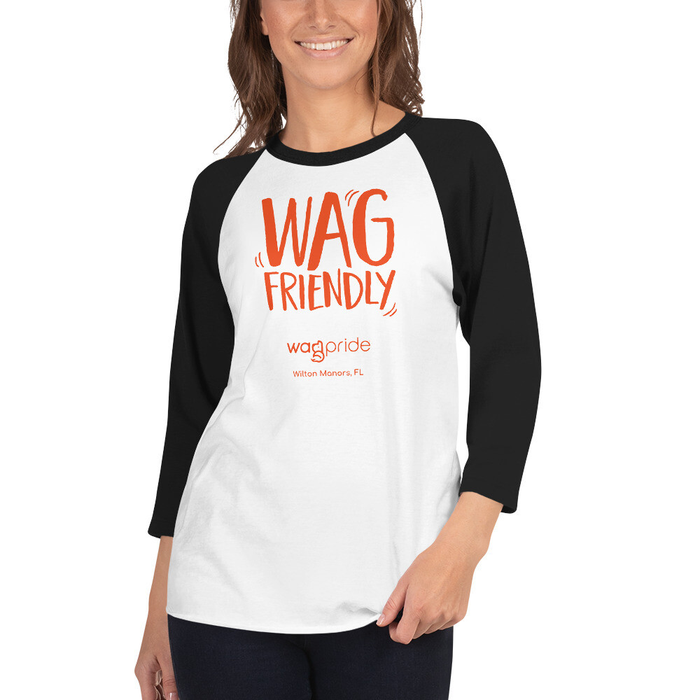 Wagpride Wag Friendly 3/4 Sleeve Raglan Shirt