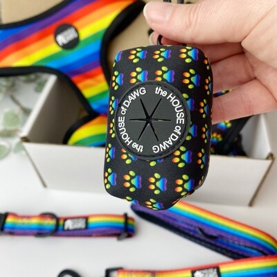 The House Of Dawg Rainbow Paws Dog Poop Bag Holder