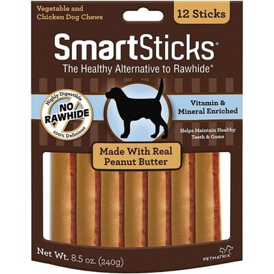 SmartBones SmartSticks Dog Treats - Peanut Butter Flavor