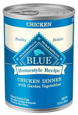 Blue Buffalo Homestyle Recipe Chicken Dinner with Garden Vegetables & Brown Rice Canned Dog Food 12.5-oz, case of 12