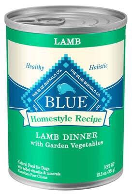 Blue Buffalo Homestyle Recipe Lamb Dinner with Garden Vegetables & Brown Rice Canned Dog Food 12.5-oz, case of 12