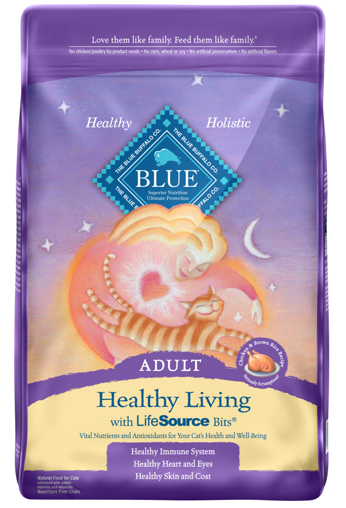 Blue Buffalo Healthy Living Adult Chicken and Brown Rice Recipe Dry Cat Food 15-lb