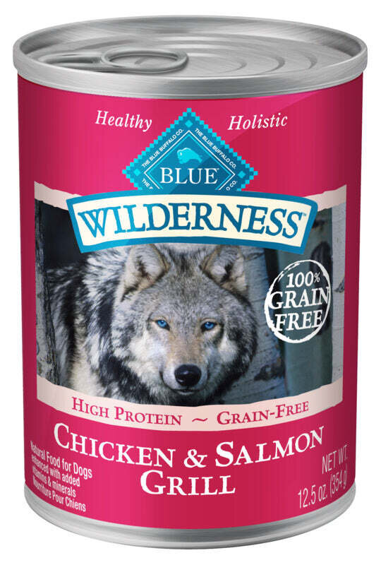 Blue Buffalo Wilderness Grain Free Salmon & Chicken Grill Canned Dog Food 12.5-oz, case of 12