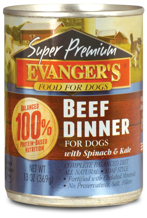 Evangers Super Premium Beef Dinner Canned Dog Food 13-oz, case of 12