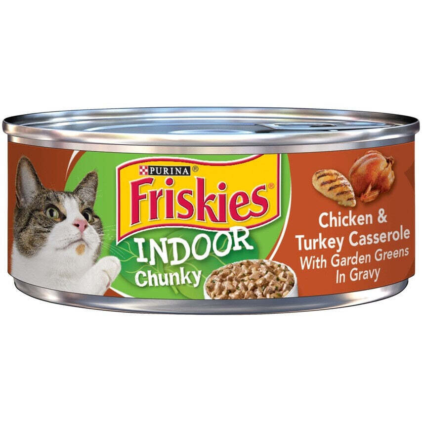 Friskies Selects Indoor Chunky Chicken and Turkey Casserole Canned Cat Food 5.5-oz, case of 24