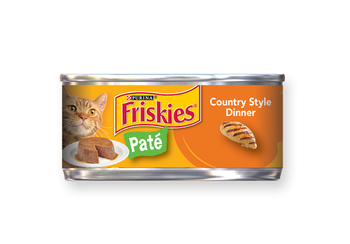 Friskies Pate Country Style Dinner Canned Cat Food 5.5-oz, case of 24
