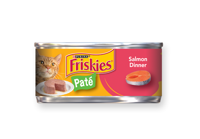 Friskies Pate Salmon Dinner Canned Cat Food 5.5-oz, case of 24