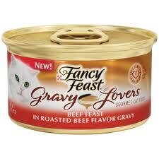 Fancy Feast Gravy Lovers Beef Feast in Roasted Beef Flavor Gravy Canned Cat Food 3-oz, case of 24