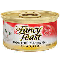 Fancy Feast Classic Tender Beef and Chicken Feast Canned Cat Food 3-oz, case of 24