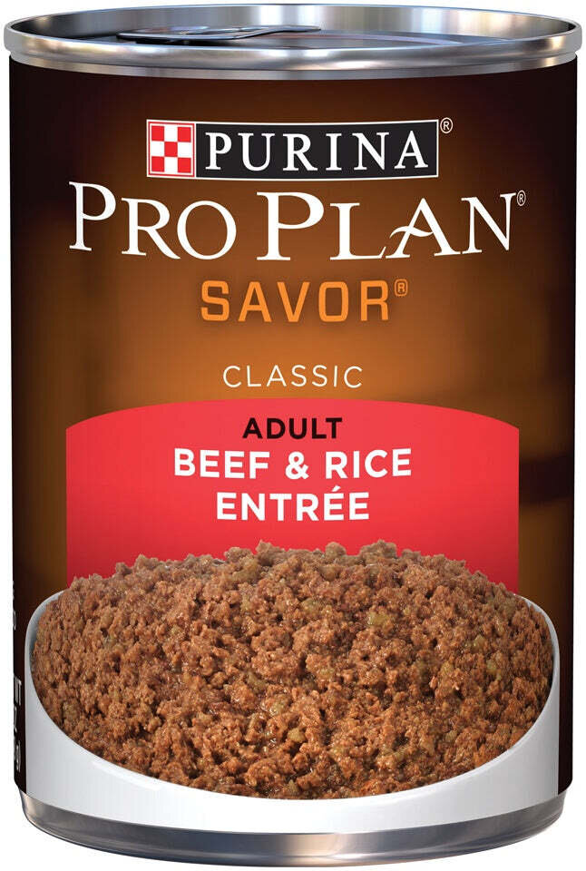 Purina Pro Plan Savor Adult Beef & Rice Entree Canned Dog Food 13-oz, case of 12
