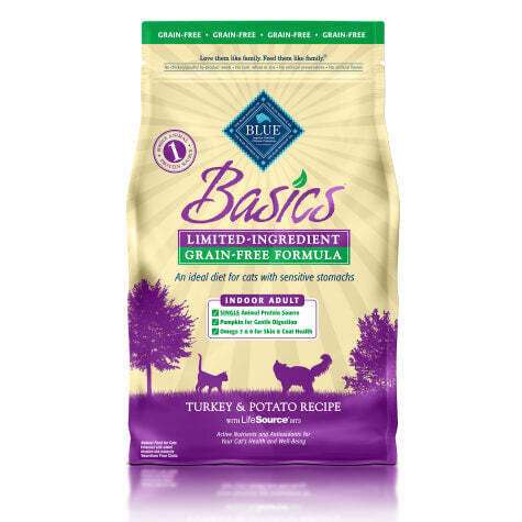 Blue Buffalo Basics Grain Free Adult Indoor Cat Turkey & Potato Recipe Dry Cat Food 11-lb