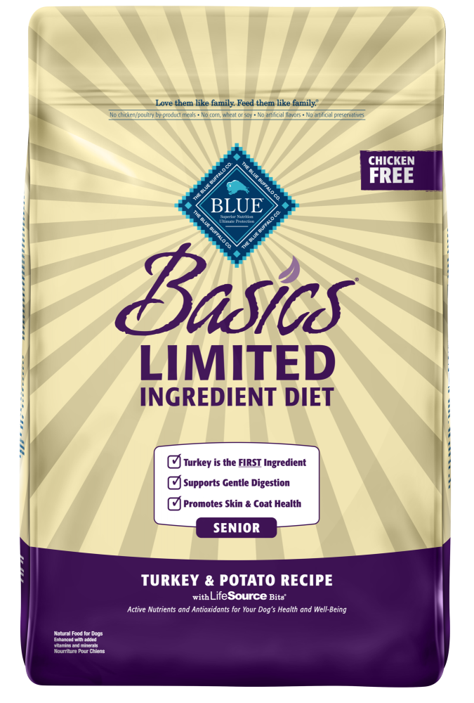 Blue Buffalo Basics Senior Turkey & Potato Recipe Dry Dog Food 24-lb