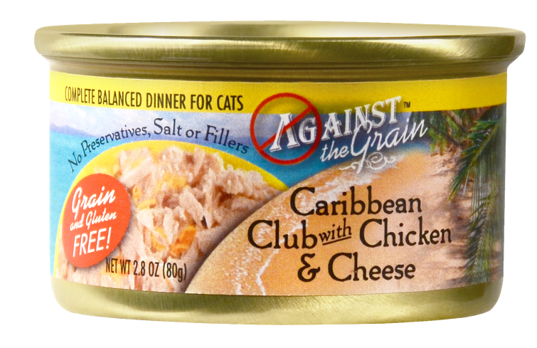 Against the Grain Caribbean Club with Chicken and Cheese Canned Cat Food 2.8-oz, case of 24