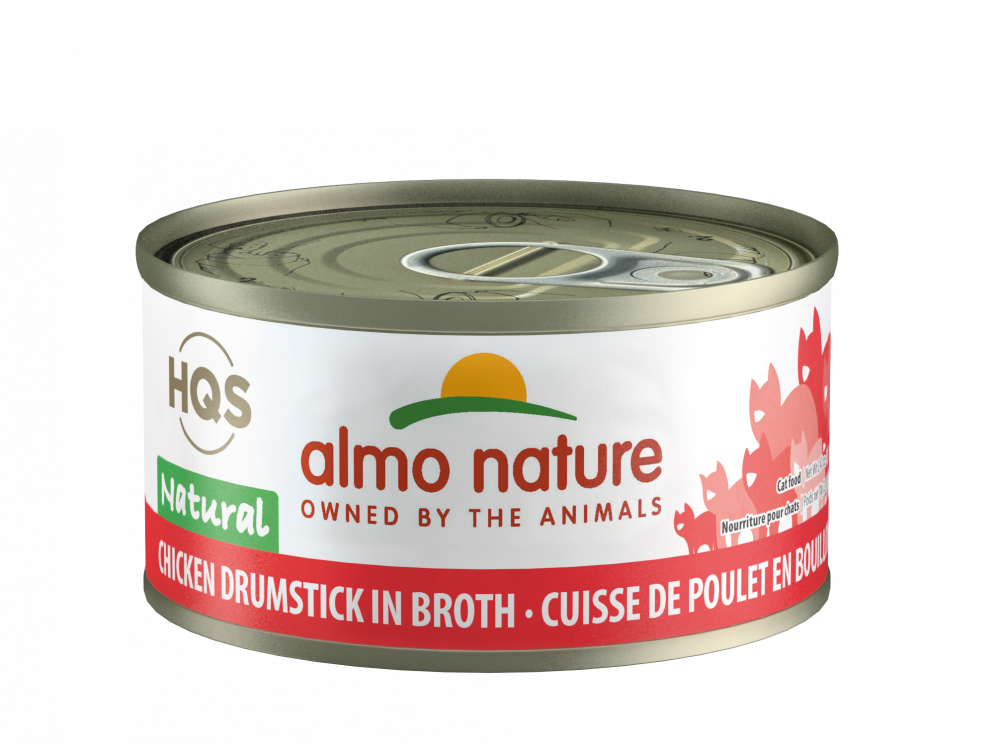 Almo Nature HQS Natural Cat Grain Free Chicken Drumstick Canned Cat Food 2.47-oz, case of 24