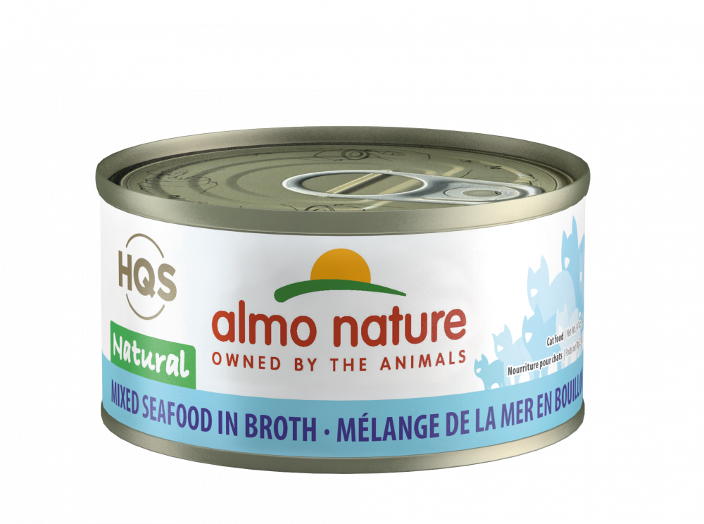 Almo Nature HQS Natural Cat Grain Free Mixed Seafood Canned Cat Food 2.47-oz, case of 24