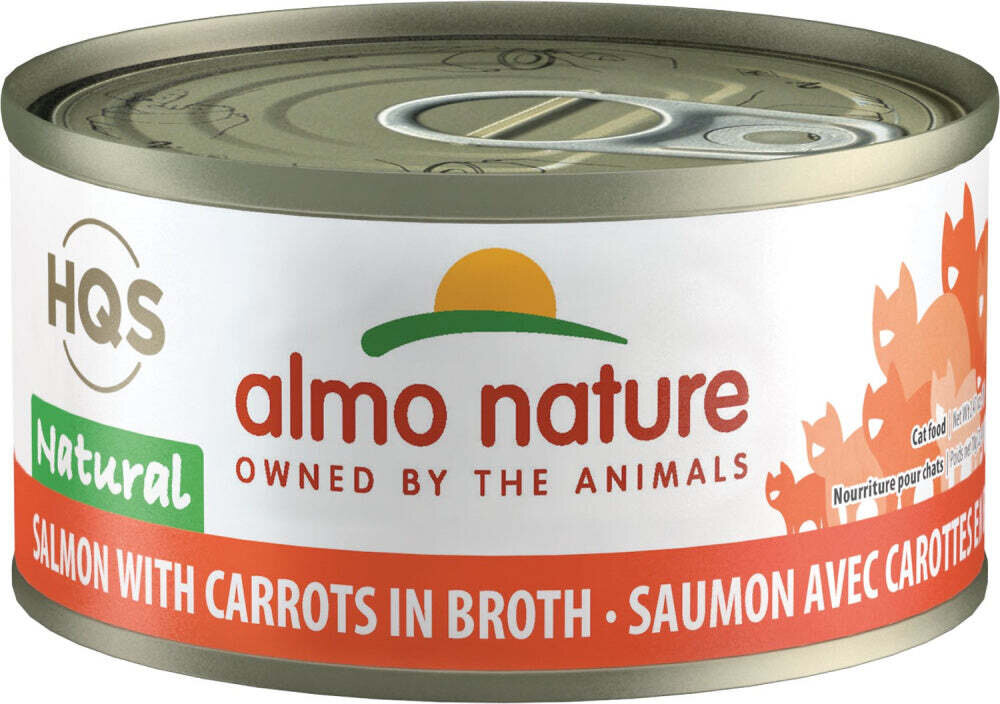 Almo Nature HQS Natural Cat Grain Free Salmon and Chicken Canned Cat Food 2.47-oz, case of 24