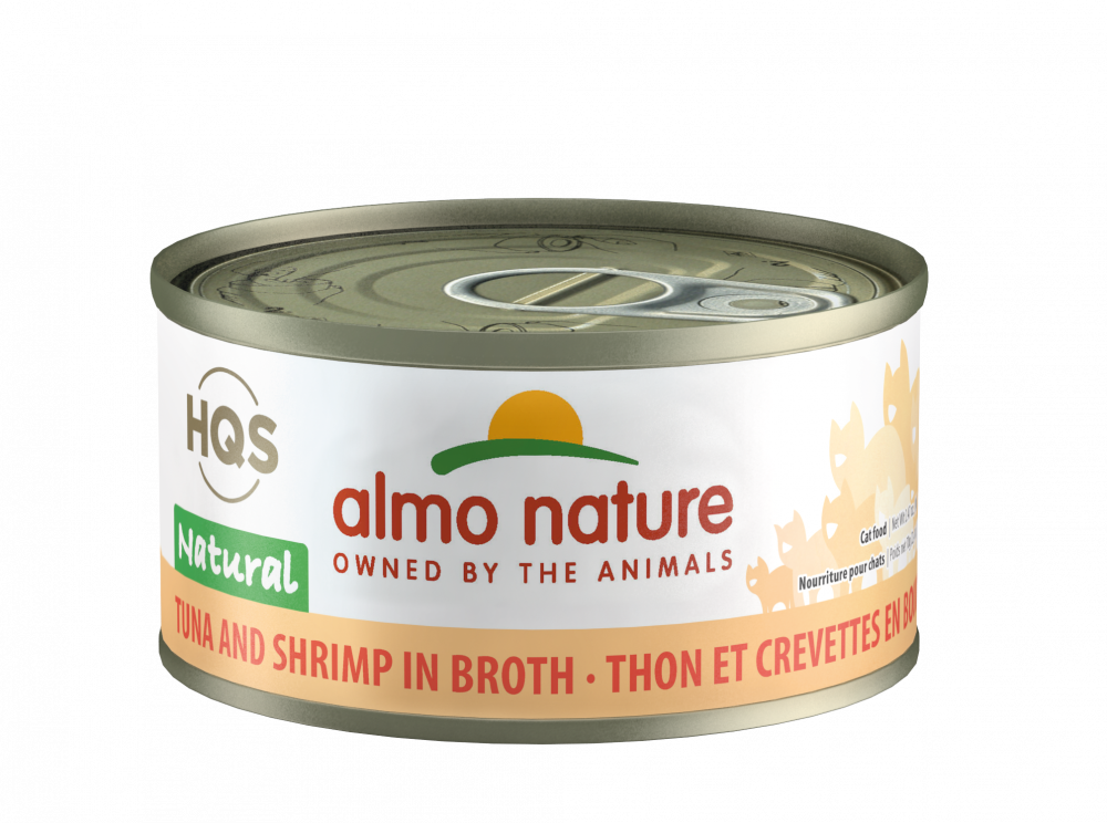 Almo Nature HQS Natural Cat Grain Free Tuna with Shrimp Canned Cat Food 2.47-oz, case of 24