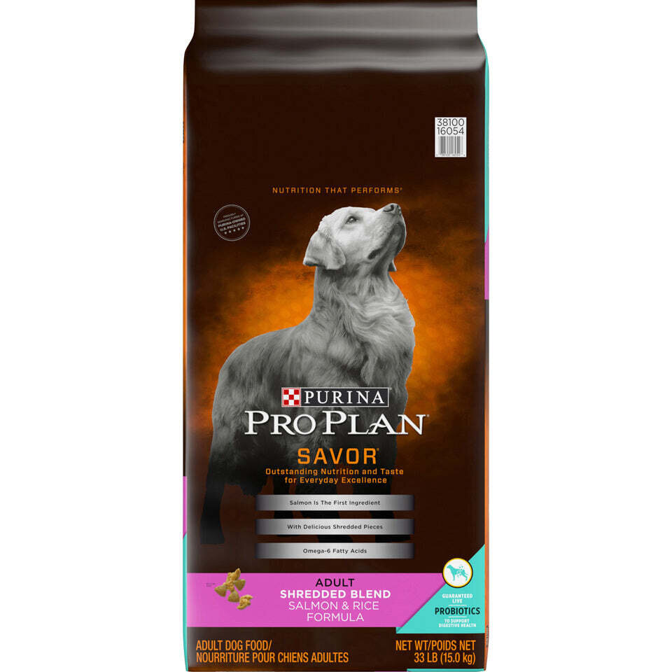 Purina Pro Plan Savor Adult Shredded Blend Salmon & Rice Formula Dry Dog Food 33-lb
