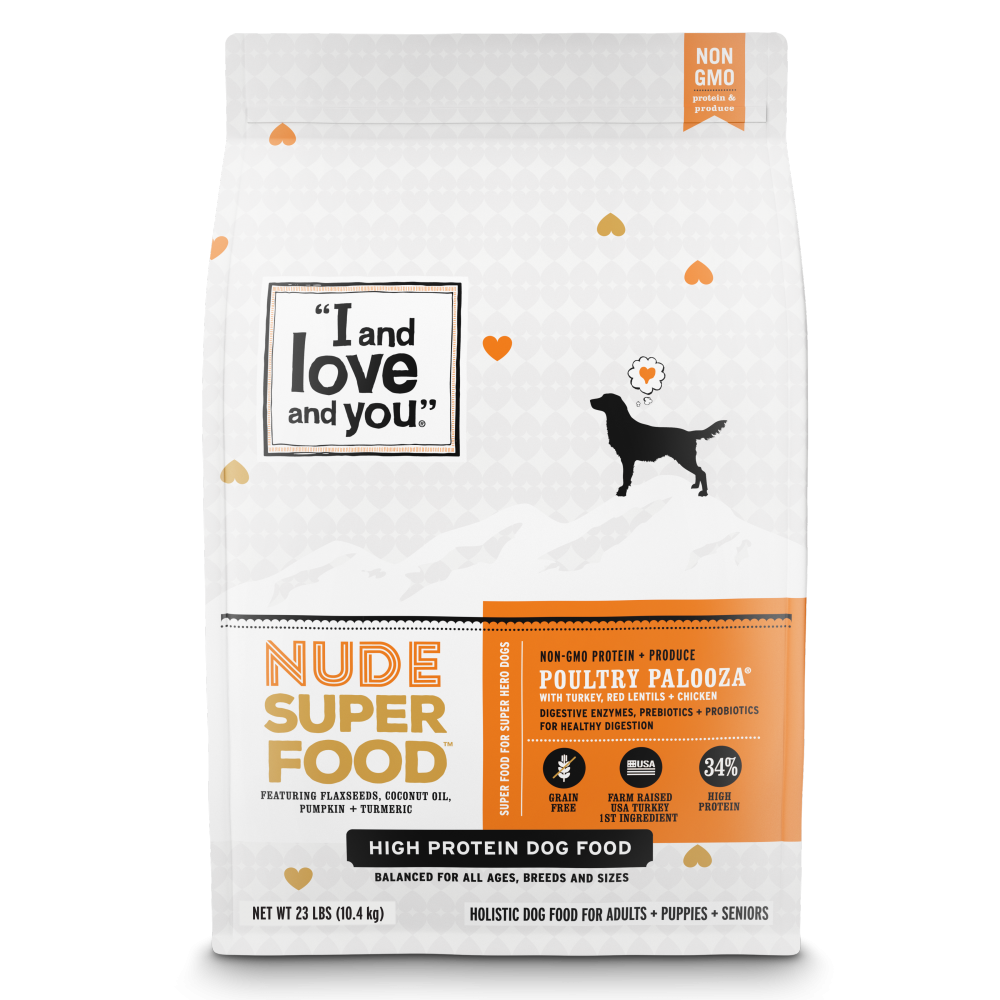 I and Love and You Grain Free Nude Super Food Poultry Palooza Dry Dog Food 23-lb