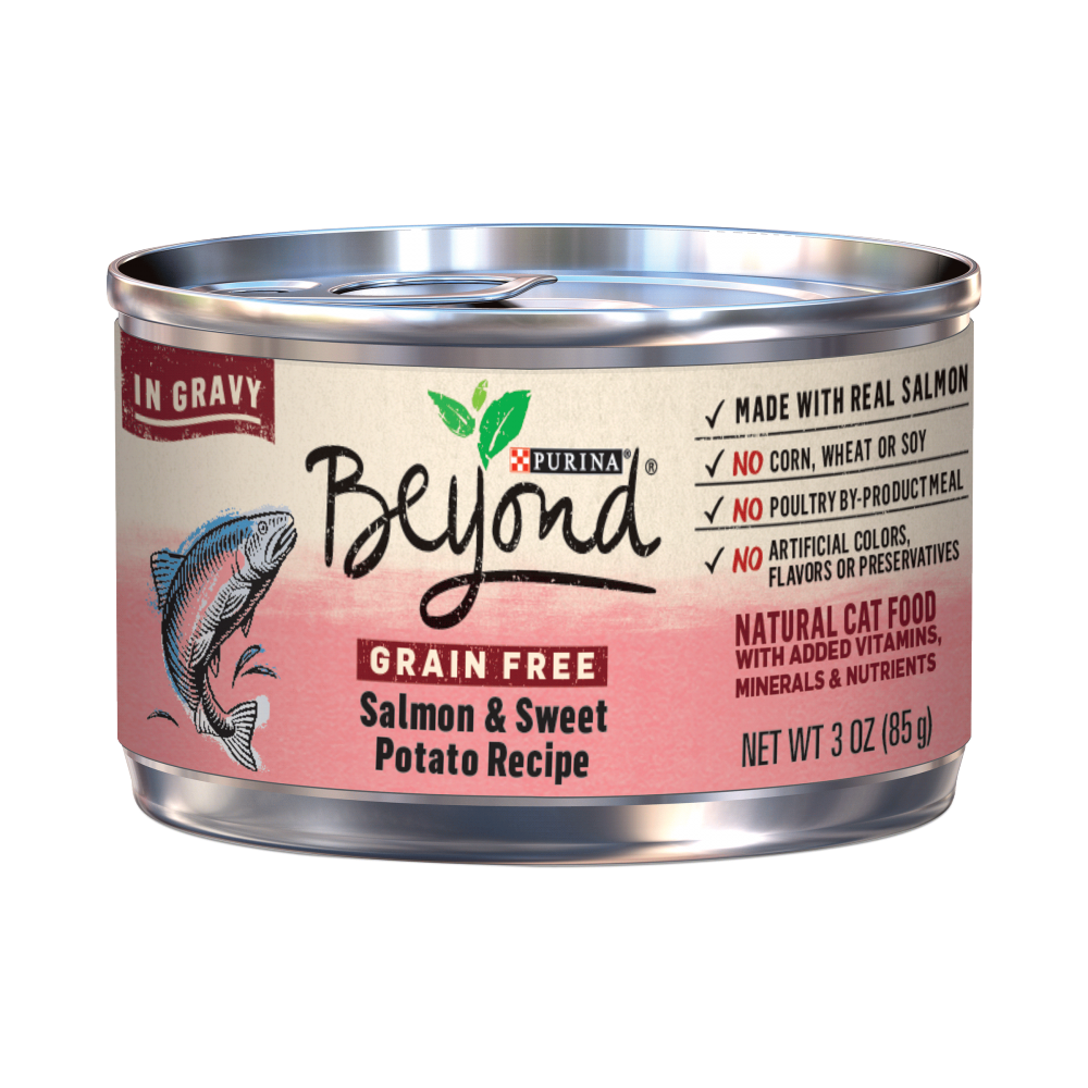 Purina Beyond Grain-Free Salmon & Sweet Potato Recipe in Gravy Canned Cat Food 3-oz, case of 12