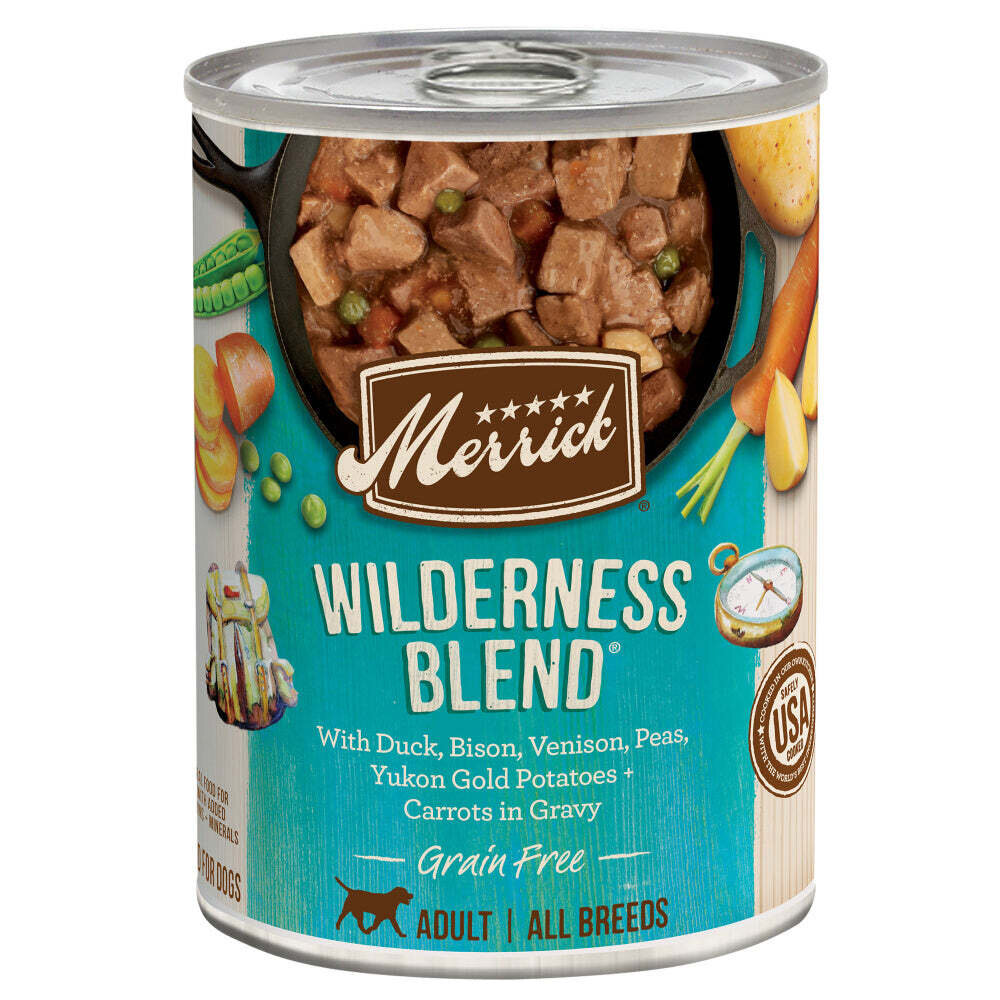 Merrick Grain Free Wilderness Blend Canned Dog Food 12.7-oz, case of 12
