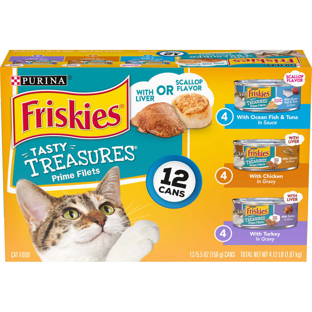 Friskies Tasty Treasures Variety Pack Canned Cat Food 5.5-oz, case of 12